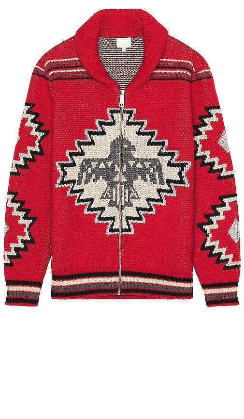 Faherty Thunderbird Cardigan in Red. - size L (also in M) Product Image