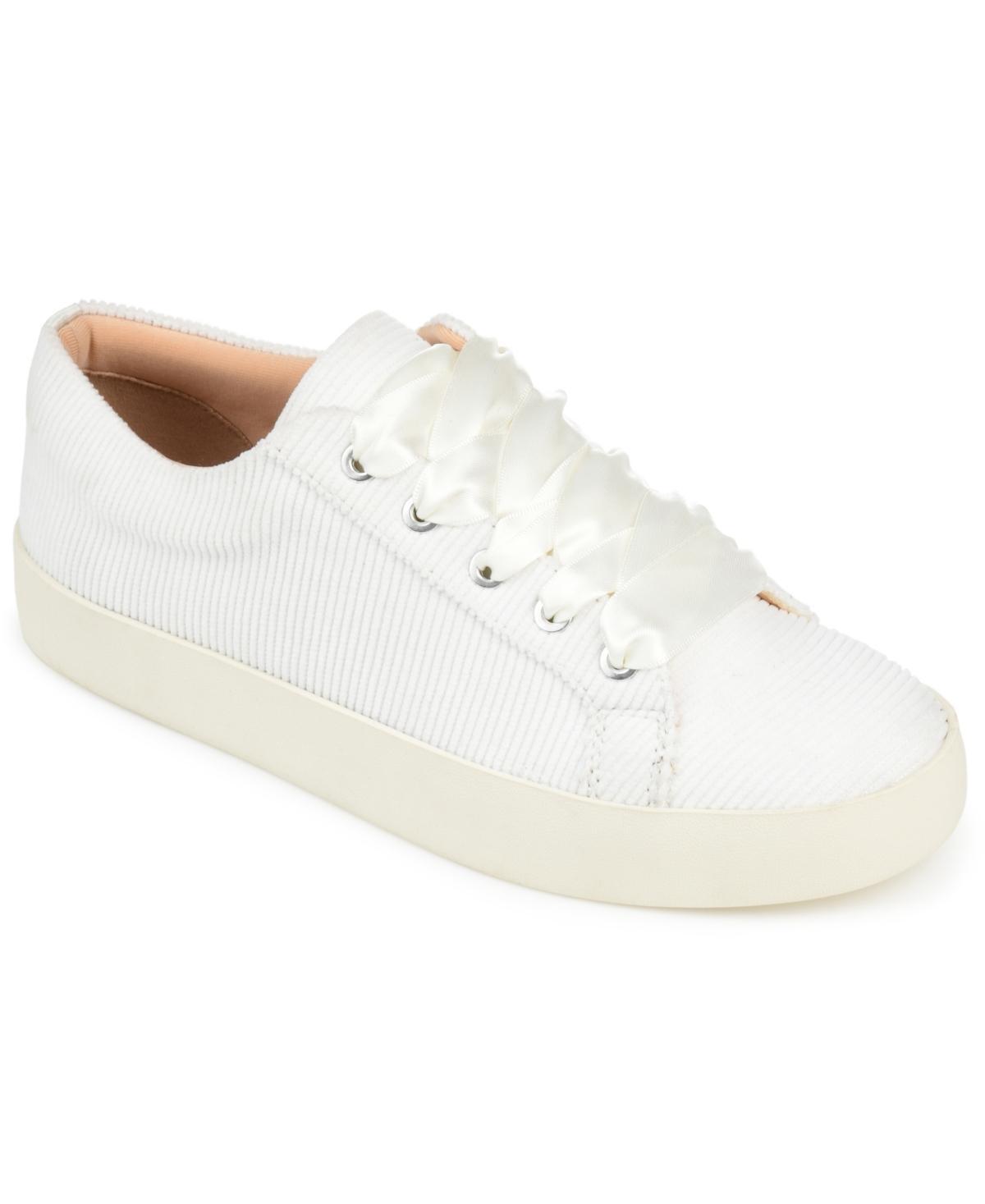 Journee Collection Womens Kinsley Corduroy Lace Up Sneakers Product Image