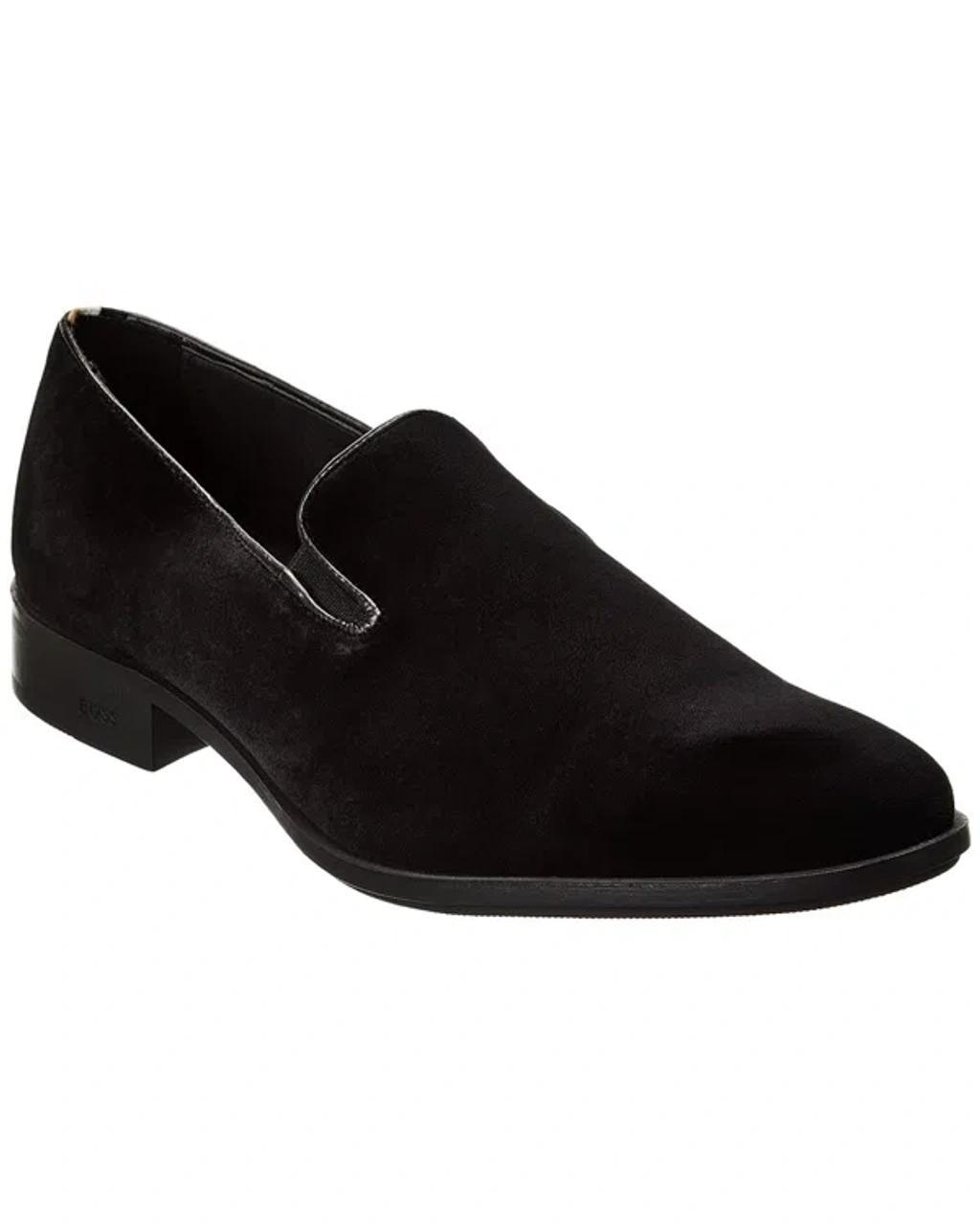 HUGO BOSS Colby Velvet Loafer In Black Product Image