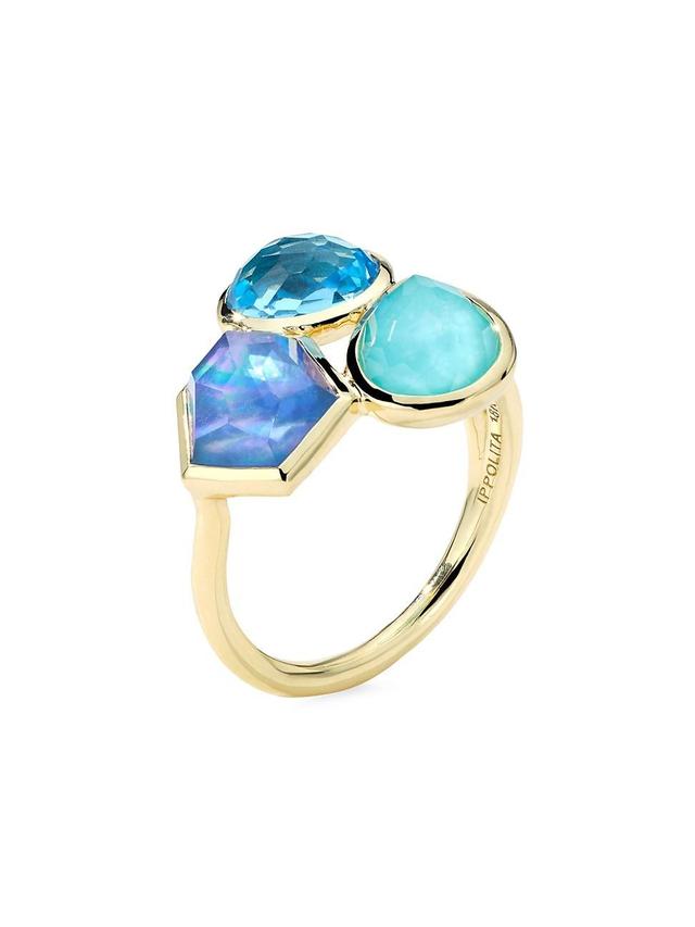 Womens Rock Candy 18K Yellow Gold & Multi-Gemstone Cluster Ring Product Image