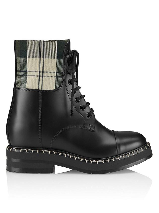 Womens Chlo x Barbour Leather Combat Boots - Black - Size 8 Product Image