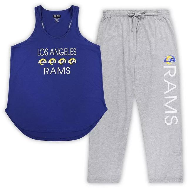 Womens Concepts Sport Royal/Gold Los Angeles Rams Plus Size Meter Tank Top and Pants Sleep Set Product Image