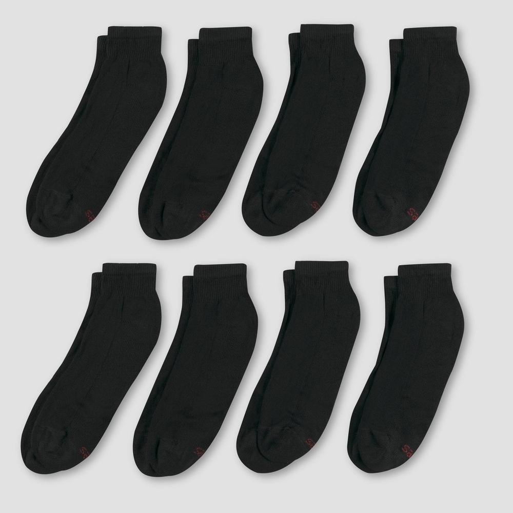 Hanes Mens 8pk Ankle Socks With FreshIQ - Black 6-12 Product Image