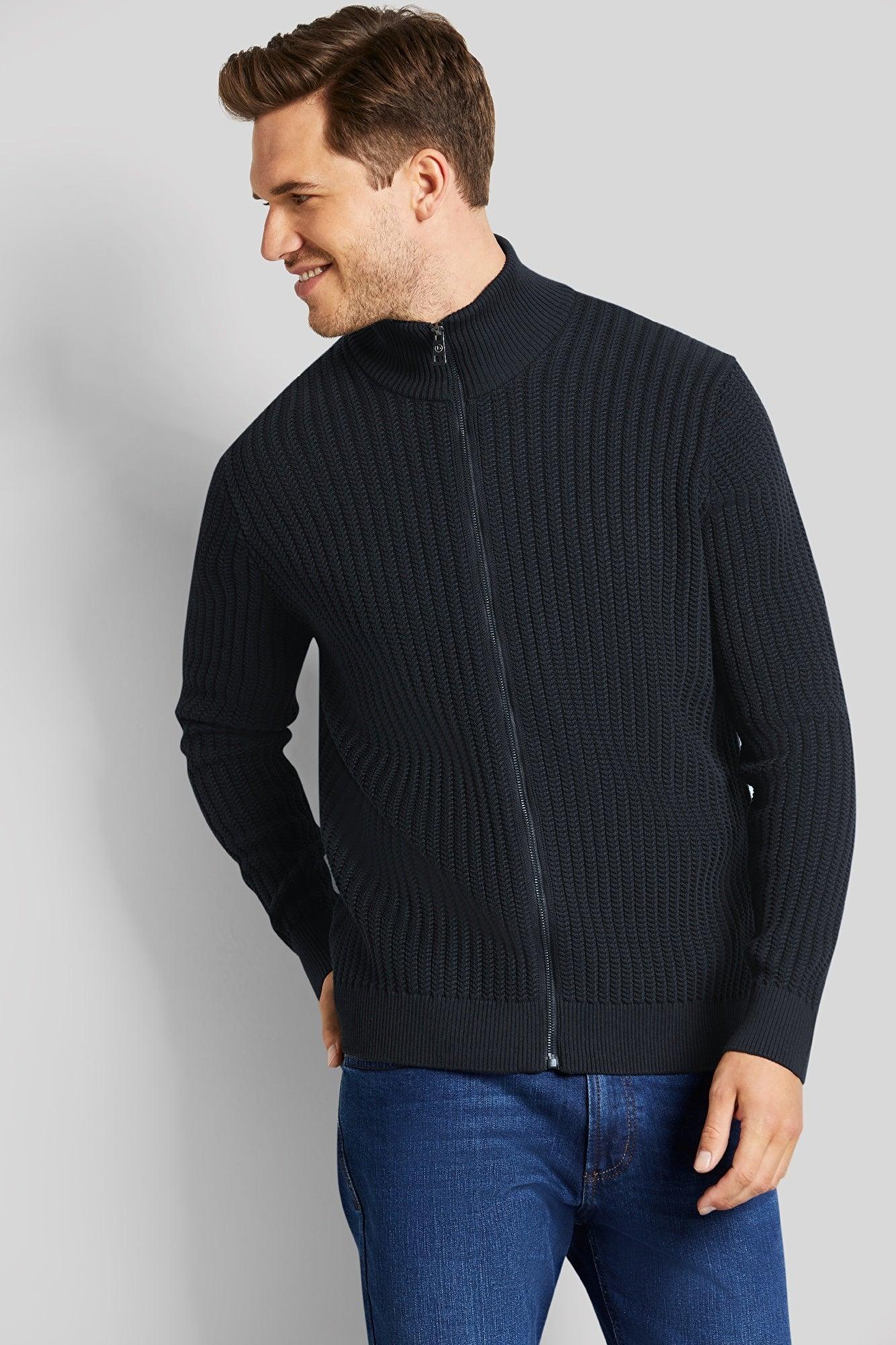 Bugatti Full Zip Navy Cardigan Sweater Male Product Image