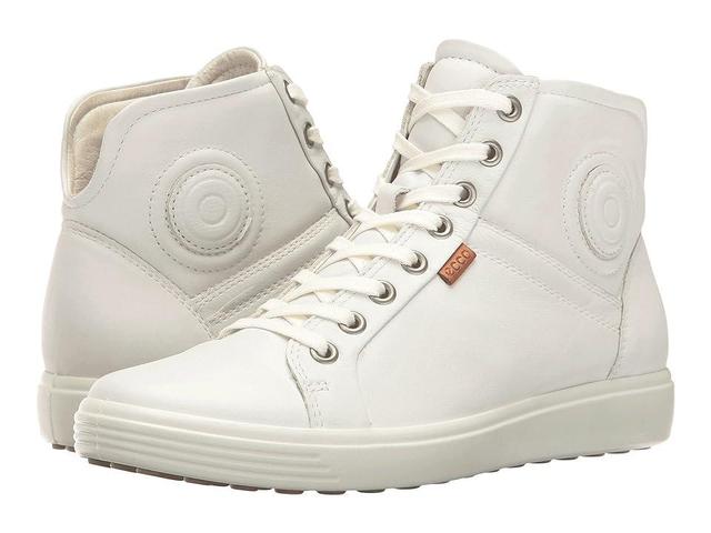 ECCO Soft 7 High Top White) Women's Lace up casual Shoes Product Image