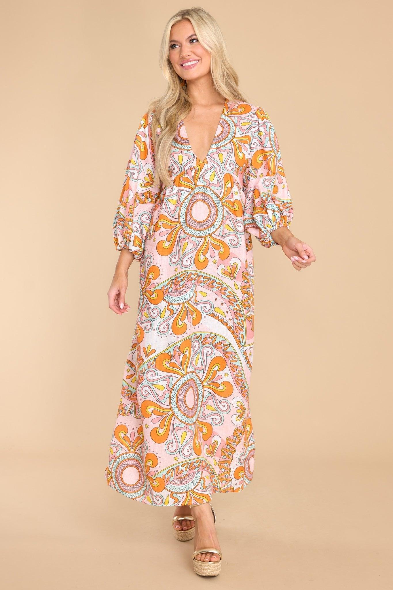 Eva Linen Havana Aquarelle Long Dress Print Product Image