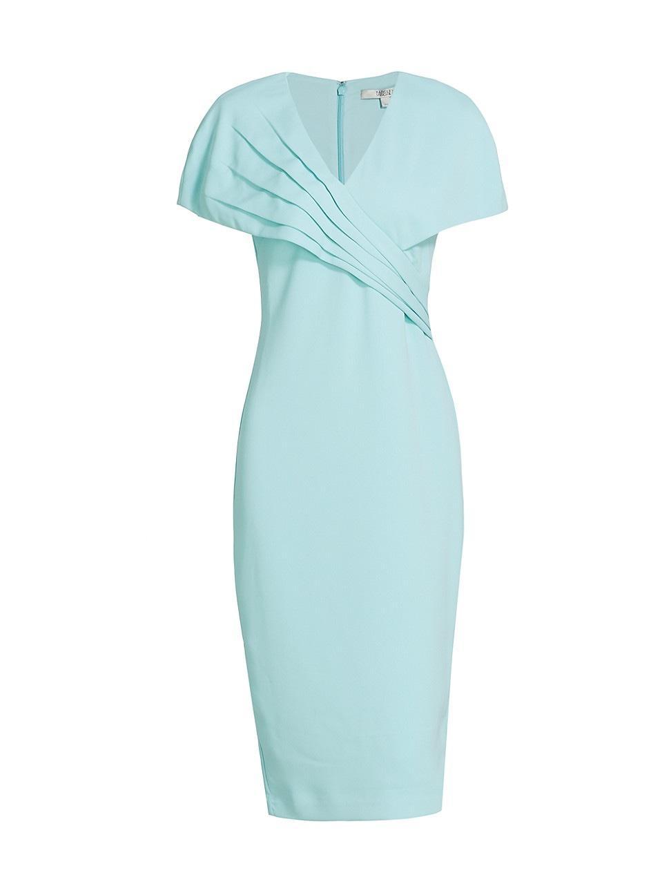 Womens Pleated Stretch Crepe Wrap-Effect Dress product image