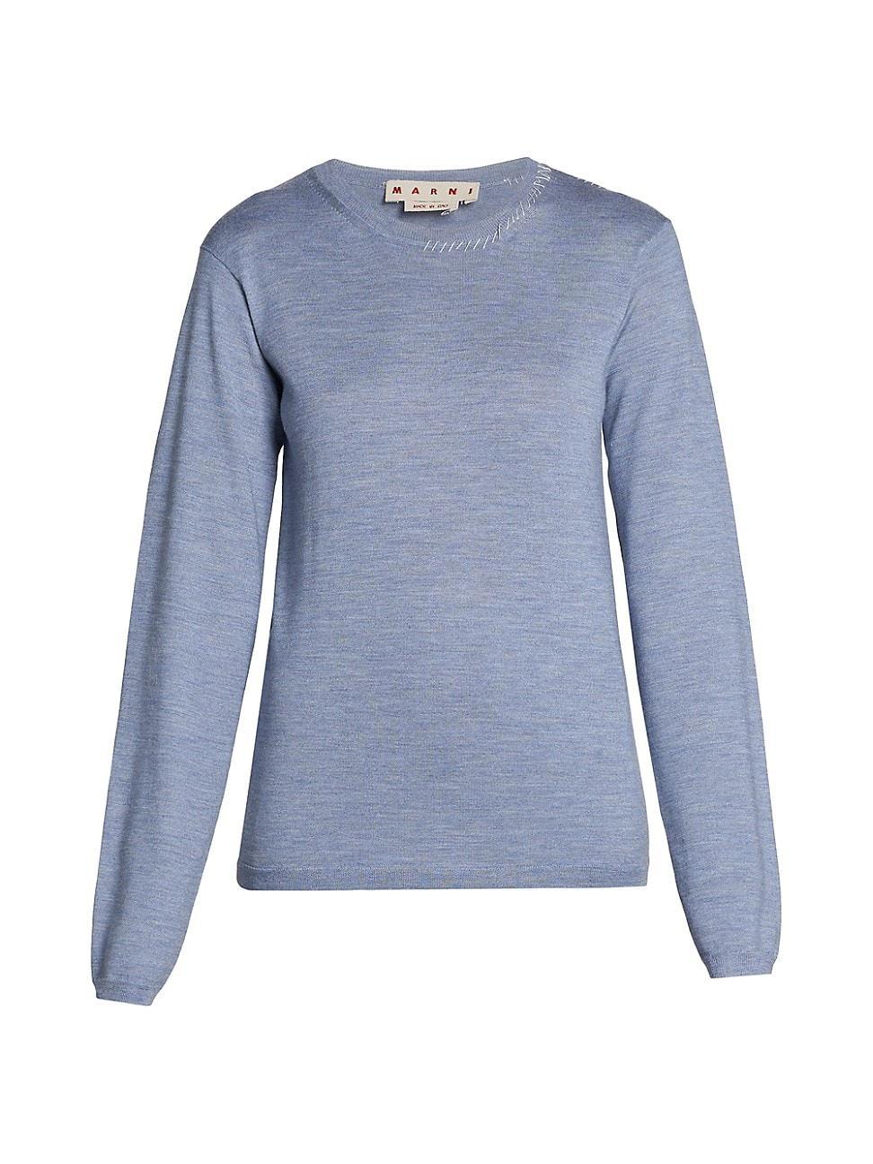 Womens Wool-Silk Crewneck Sweater Product Image