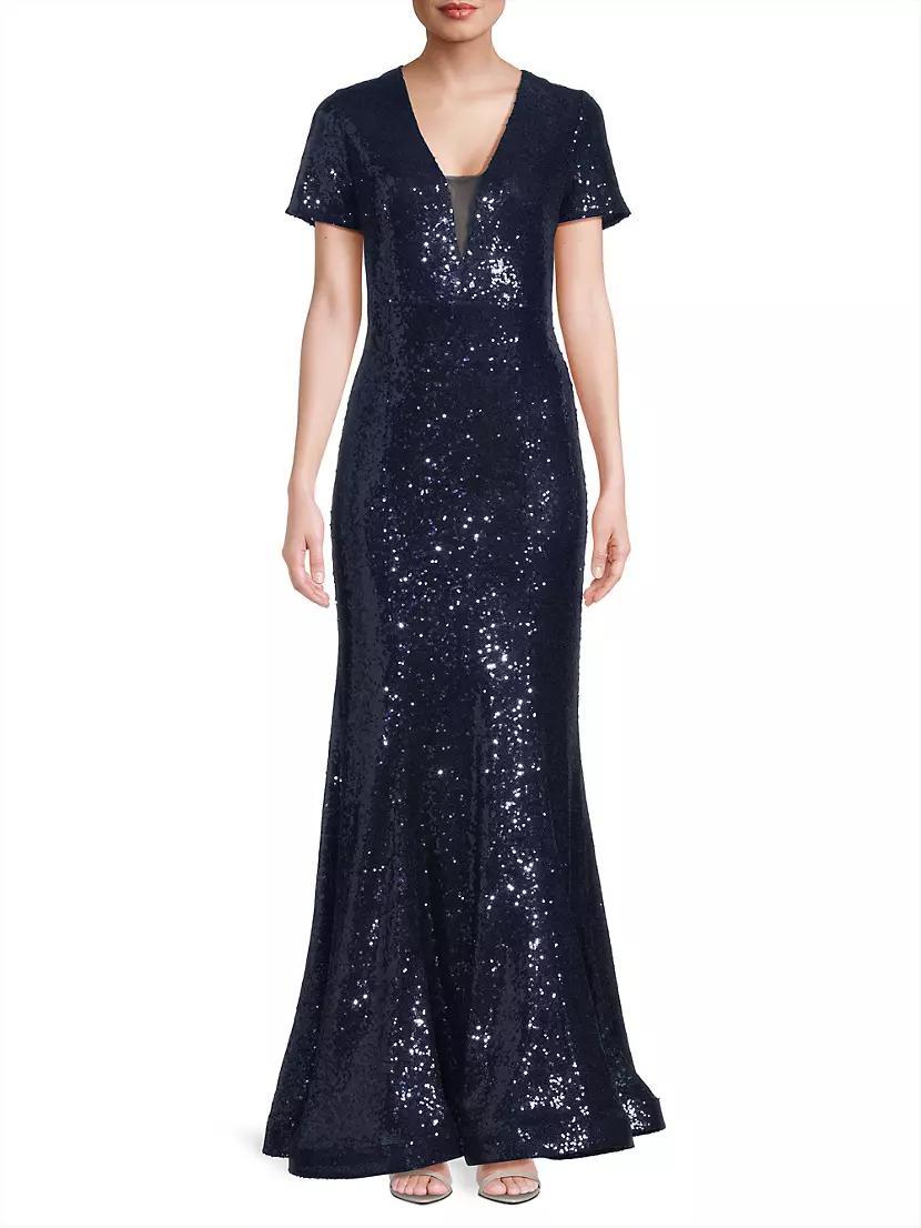 Sequined Fit & Flare Gown Product Image