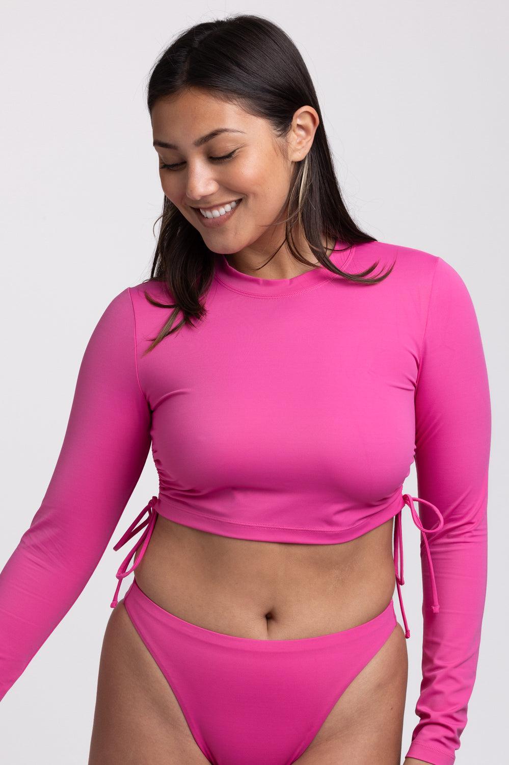 Kylie Long Sleeve Crop Rashie - Snapdragon Female Product Image