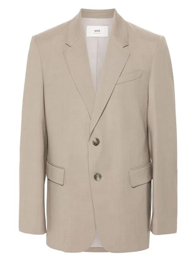 Double-breasted Blazer In Nude & Neutrals Product Image