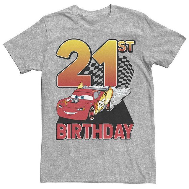 Disney / Pixars Cars Lightning McQueen Mens 21st Birthday Tee Athletic Grey Product Image