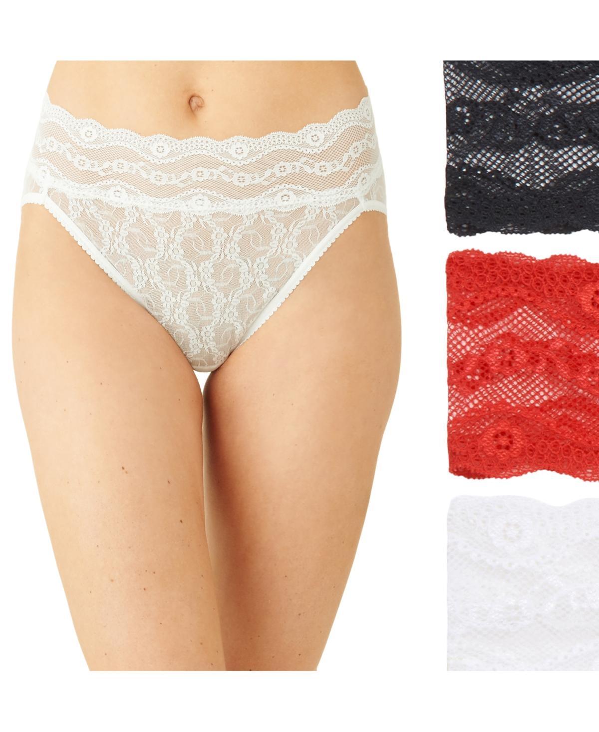 b. temptD by Wacoal Assorted 3-Pack Lace Kiss High Cut Briefs Product Image