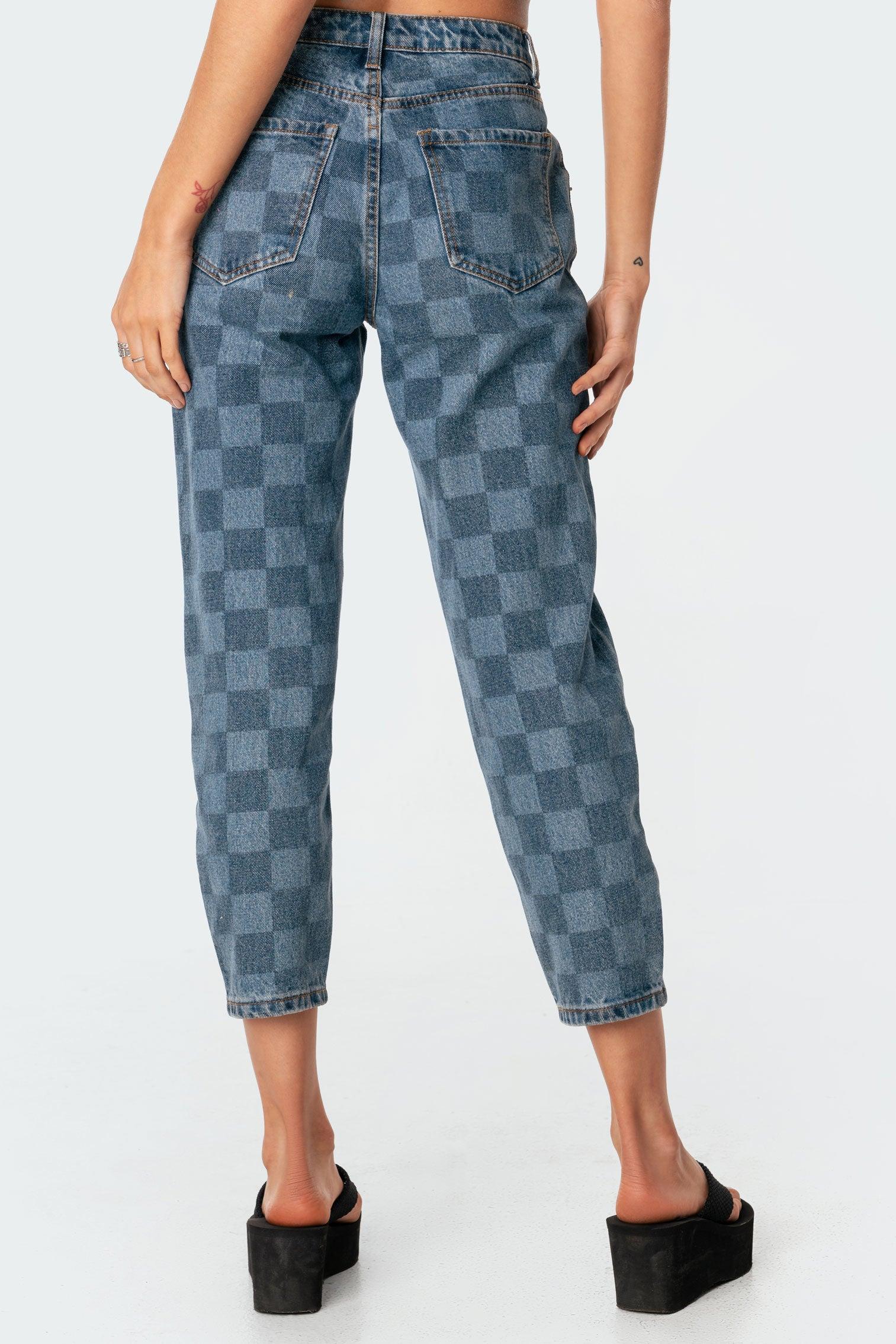 Blue Check Jeans Product Image