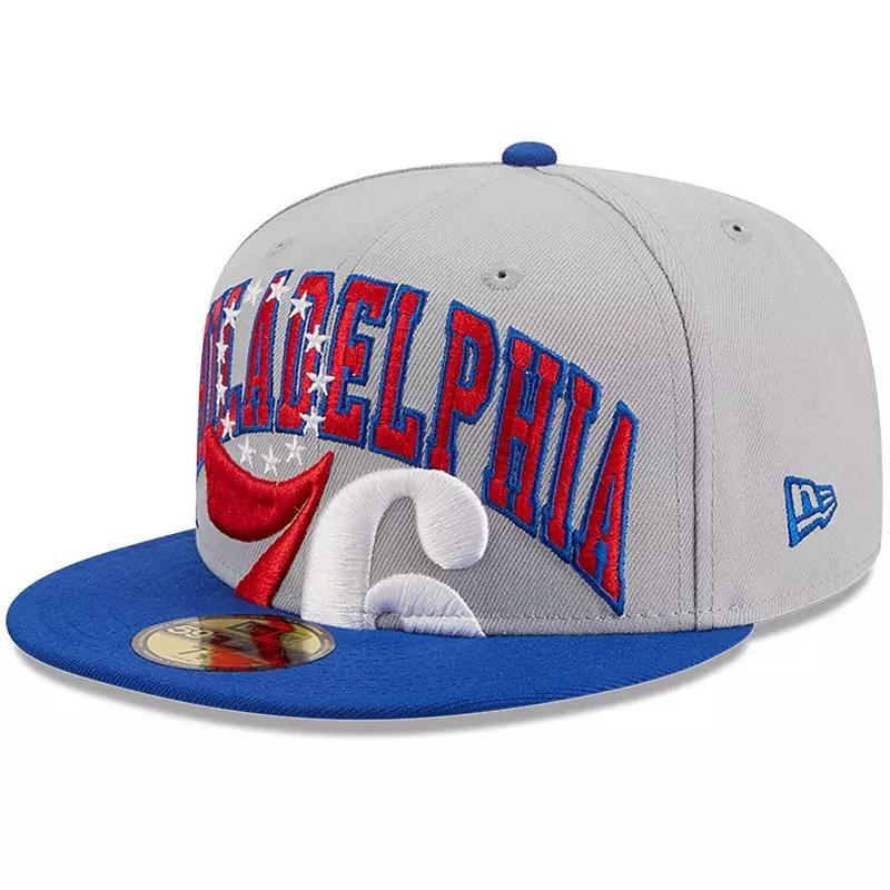 Mens New Era Gray/Royal Philadelphia 76ers Tip-Off Two-Tone 59FIFTY Fitted Hat Product Image