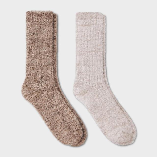 Womens 2pk Feather Cozy Crew Socks - Auden 4-10 Product Image