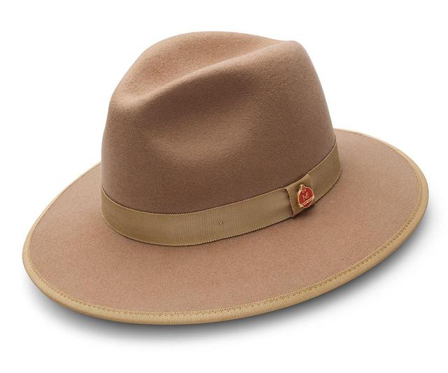 Tan 3 ⅛" Brim Wool Felt Hat with Red Bottom Product Image