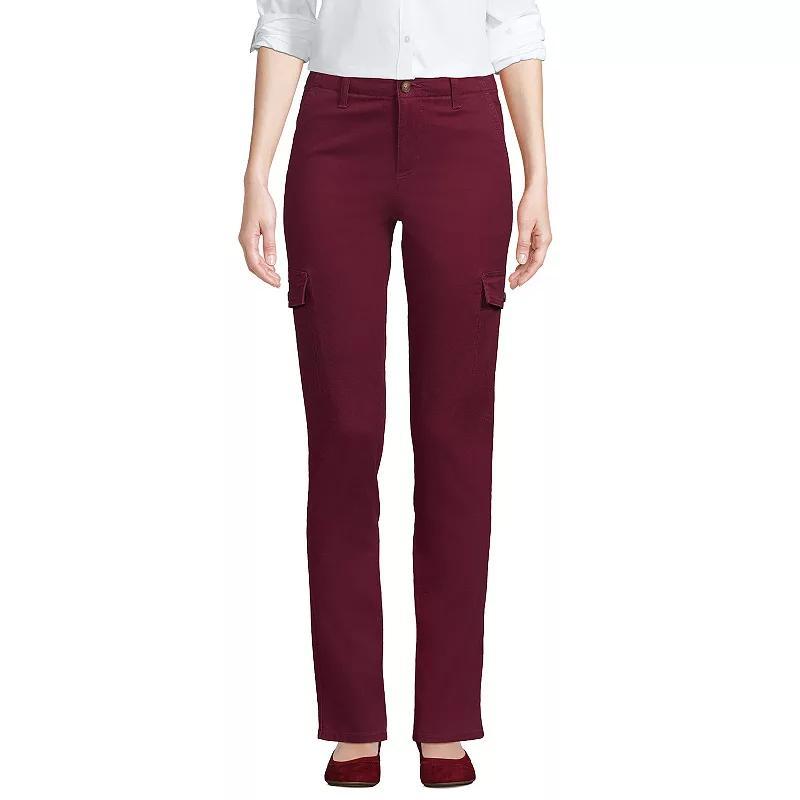 Womens Lands End Mid Rise Slim Cargo Chino Pants Product Image