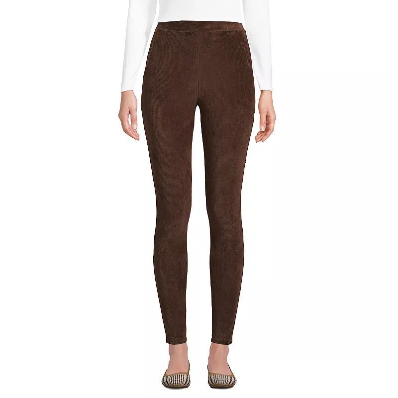 Womens Lands End Sport High-Rise Corduroy Leggings Rich Brown product image