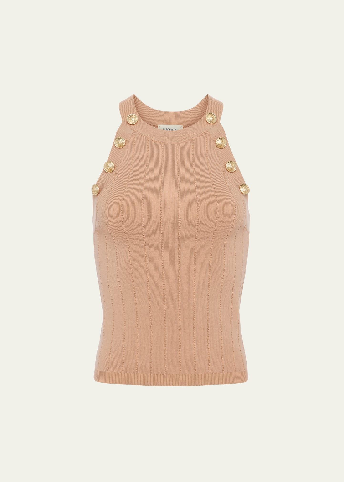 Rosemary Button Tank In Toffee Product Image