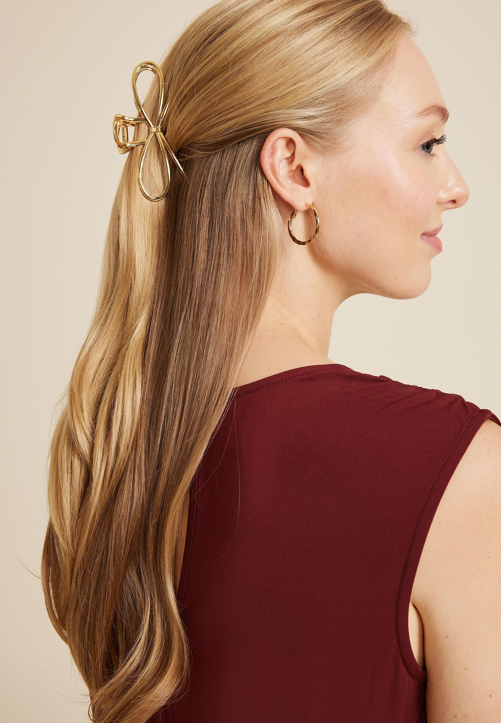 Gold Metal Bow Claw Hair Clip Product Image