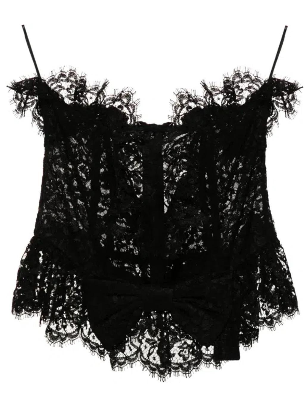 bow-detail lace bustier top Product Image