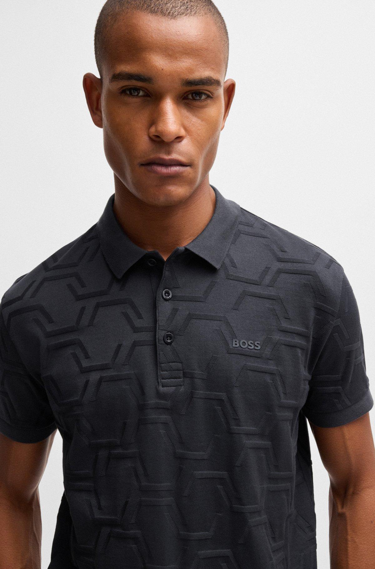 Paddy relaxed-fit polo shirt in quilted mercerized cotton Product Image