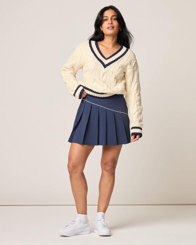 Varsity Cable Knit Cotton Sweater Female Product Image