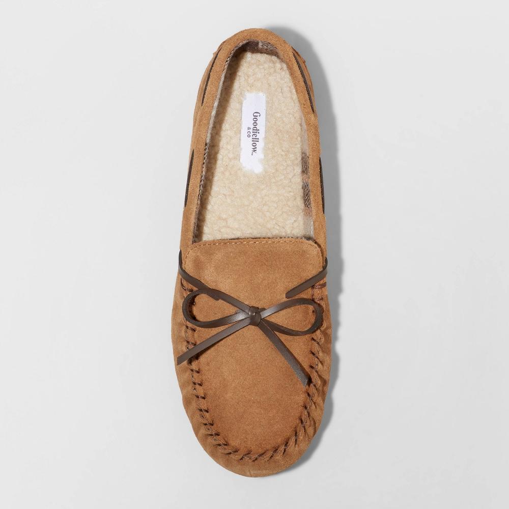 Mens Topher Moccasin Leather Slippers - Goodfellow & Co Dark Chestnut 12 Product Image