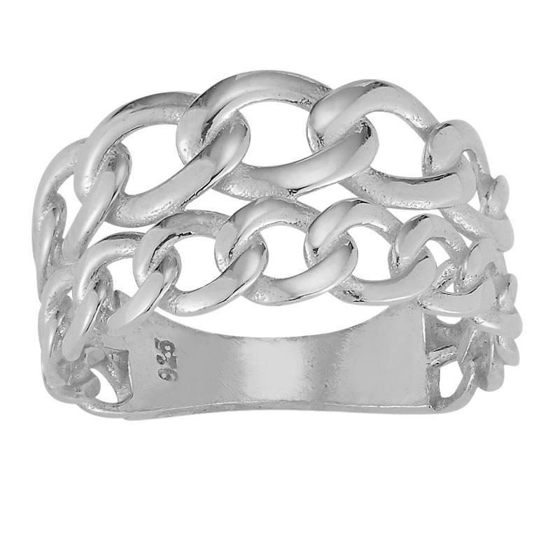 Sunkissed Sterling Double Stack Curb Chain Ring, Womens Gold Tone Product Image