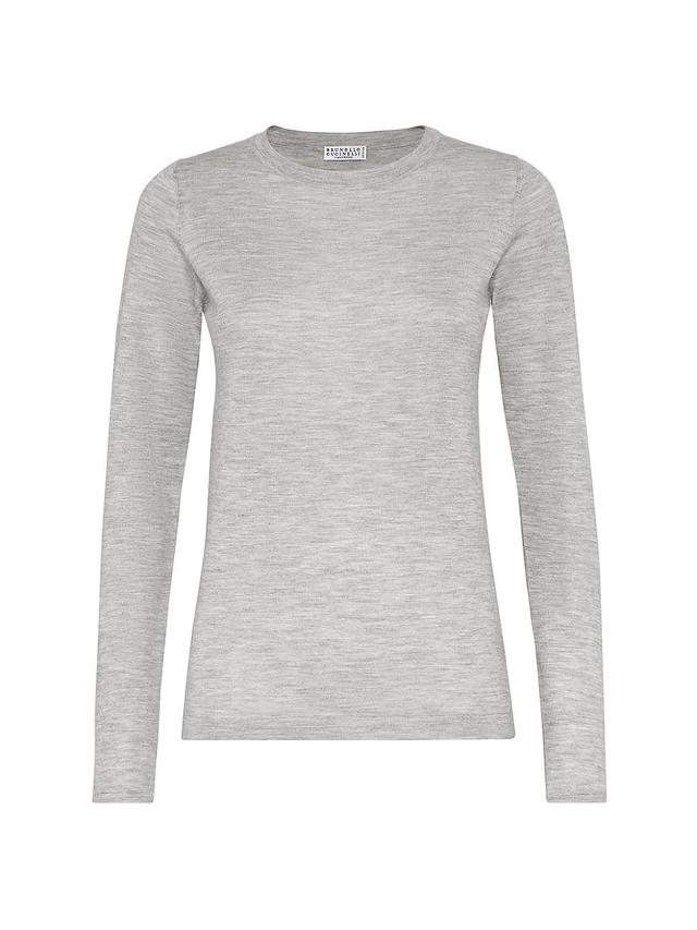 Womens Cashmere and Silk Lightweight Sweater Product Image