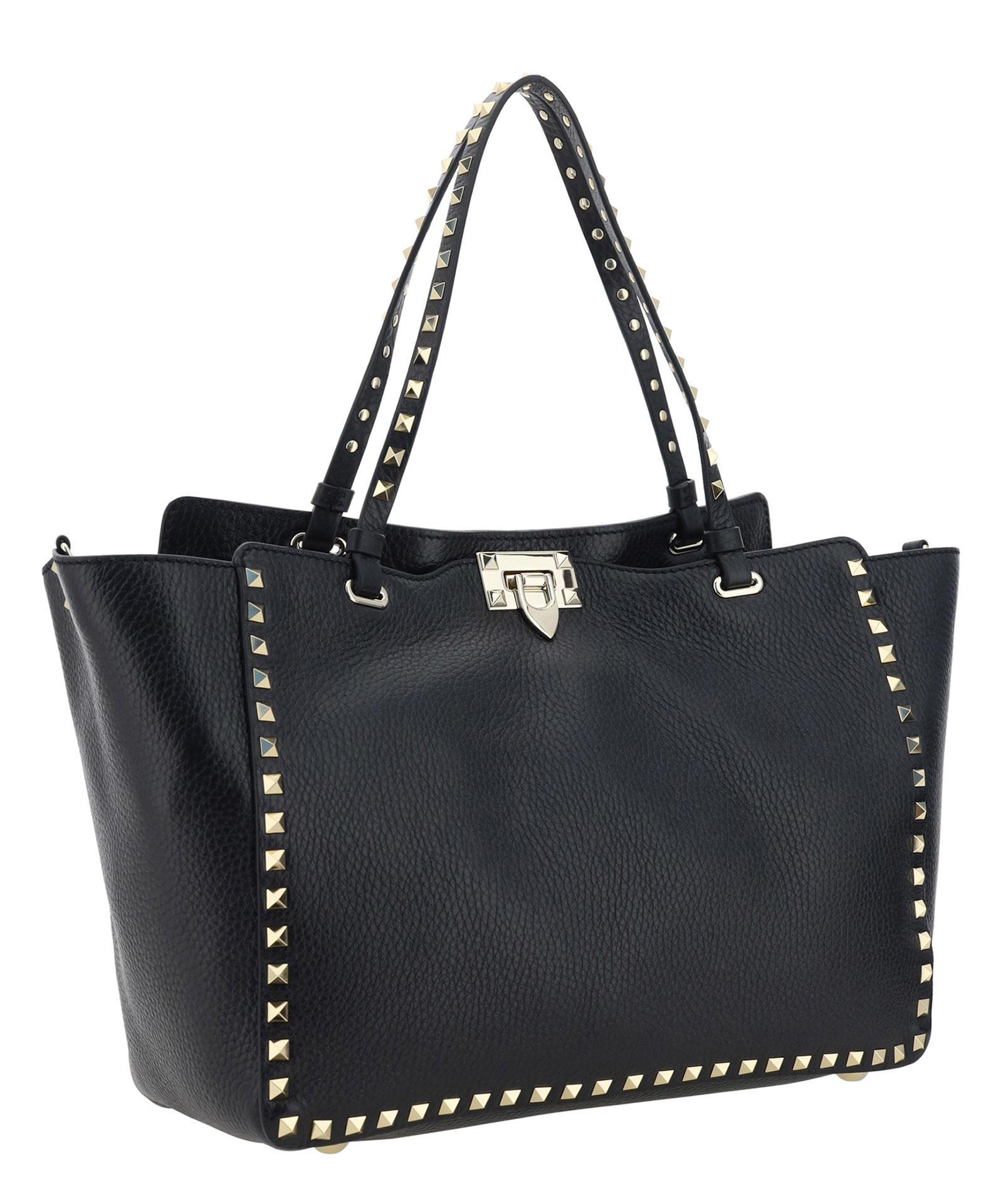 VALENTINO GARAVANI Rockstud Tote Bag In Black Product Image