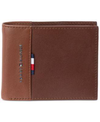 Tommy Hilfiger Mens Rfid Pop Color Leather Bifold Wallet - Blue/Black Product Image