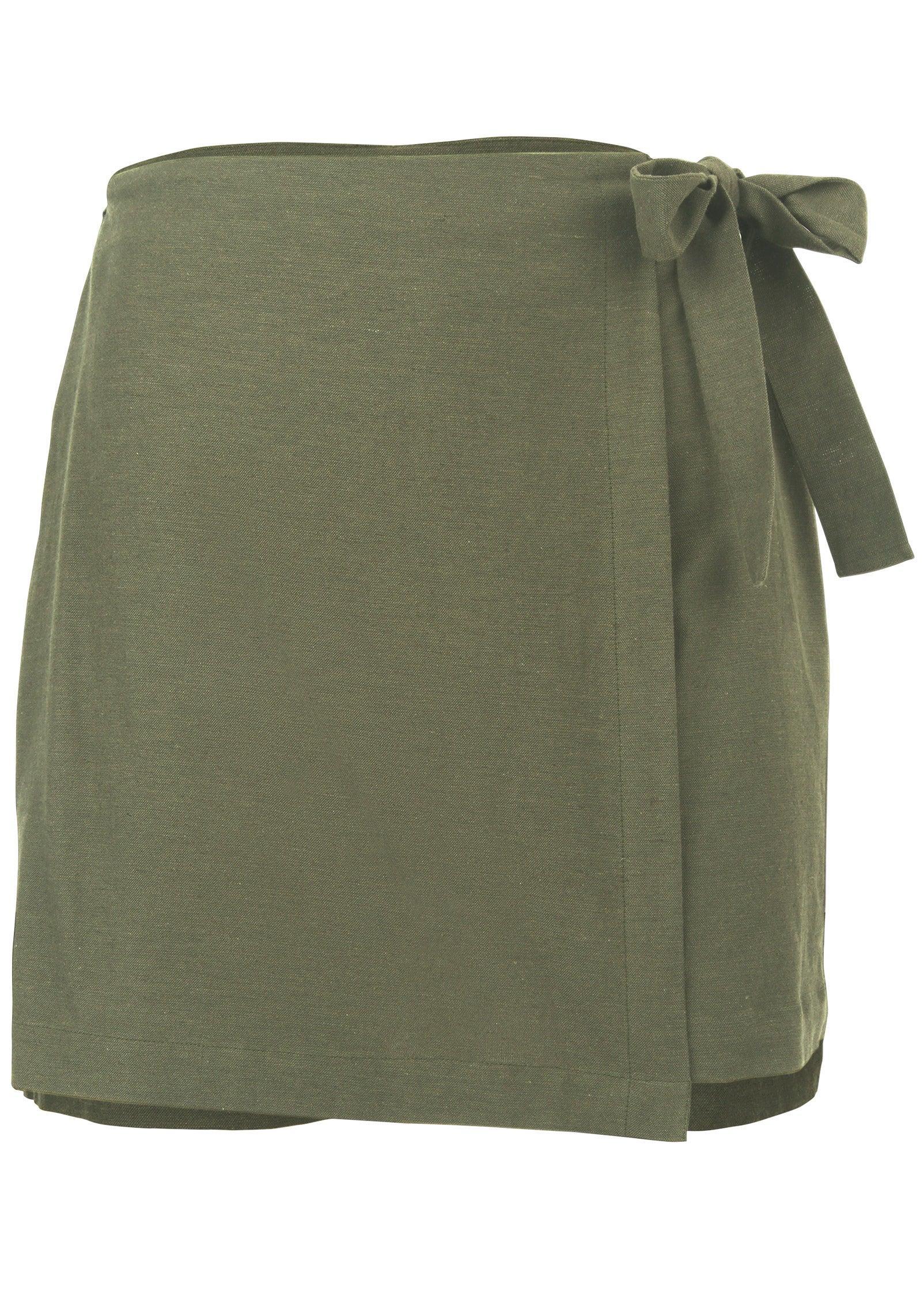 Wrap Linen Skort - Olive product image