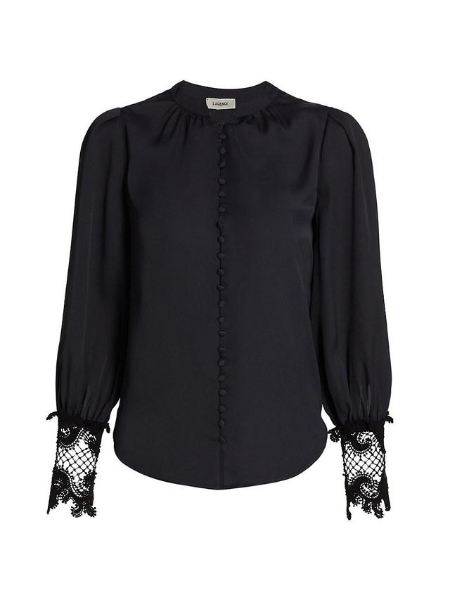 LAGENCE Ava Blouse Top In Black Product Image