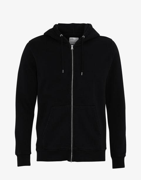 Classic Organic Zip Hood - Deep Black Product Image