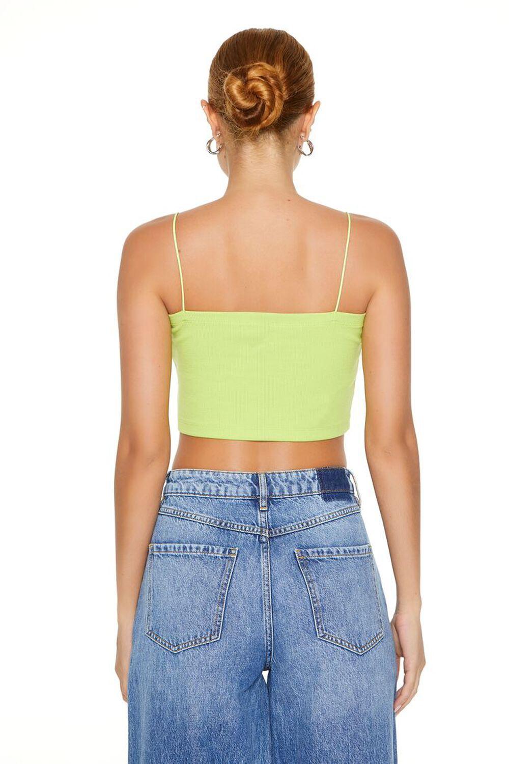 Notched Rib-Knit Cropped Cami | Forever 21 Product Image