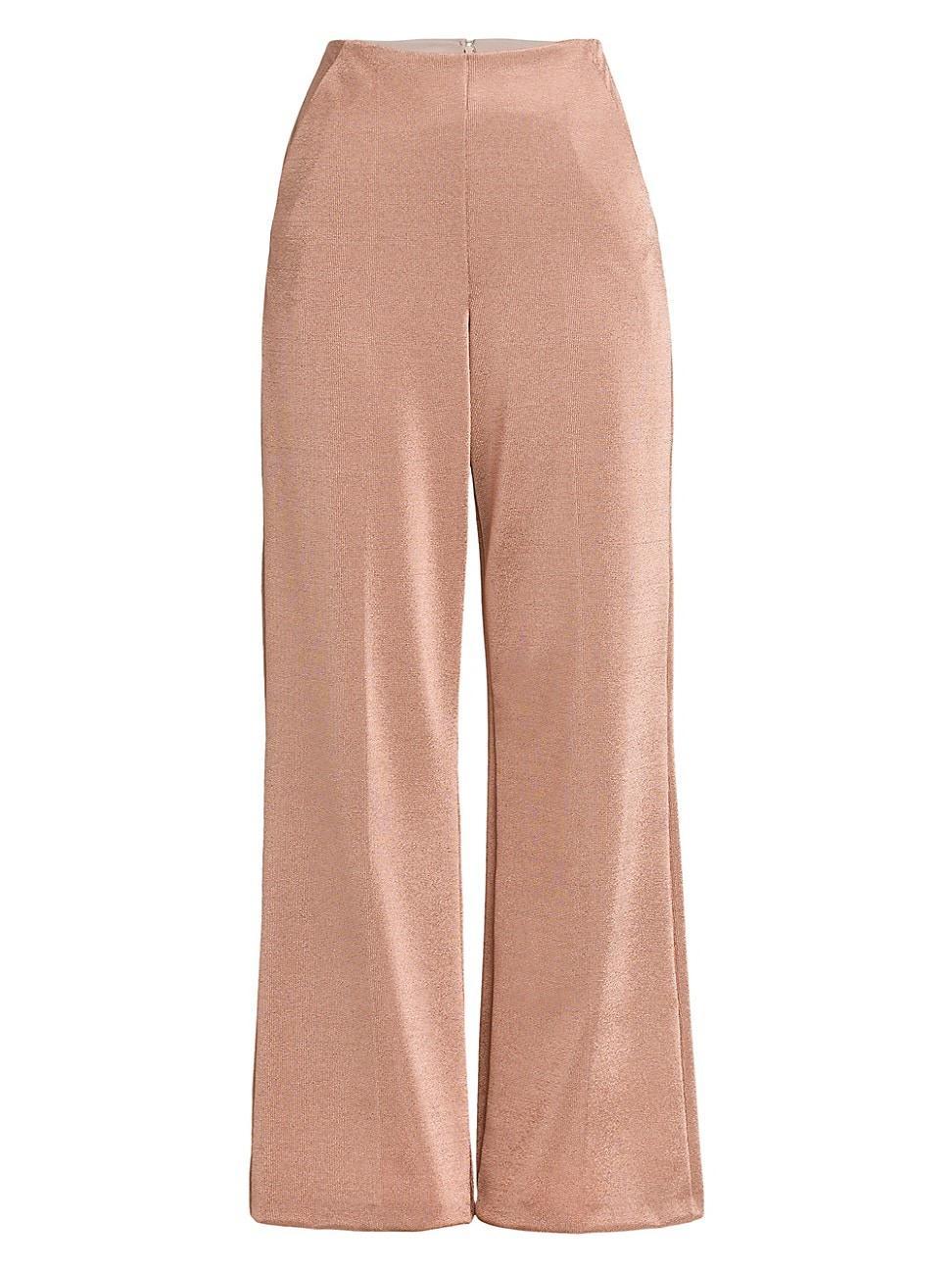 Womens Metallic Bonded Jersey Flare Trousers Product Image