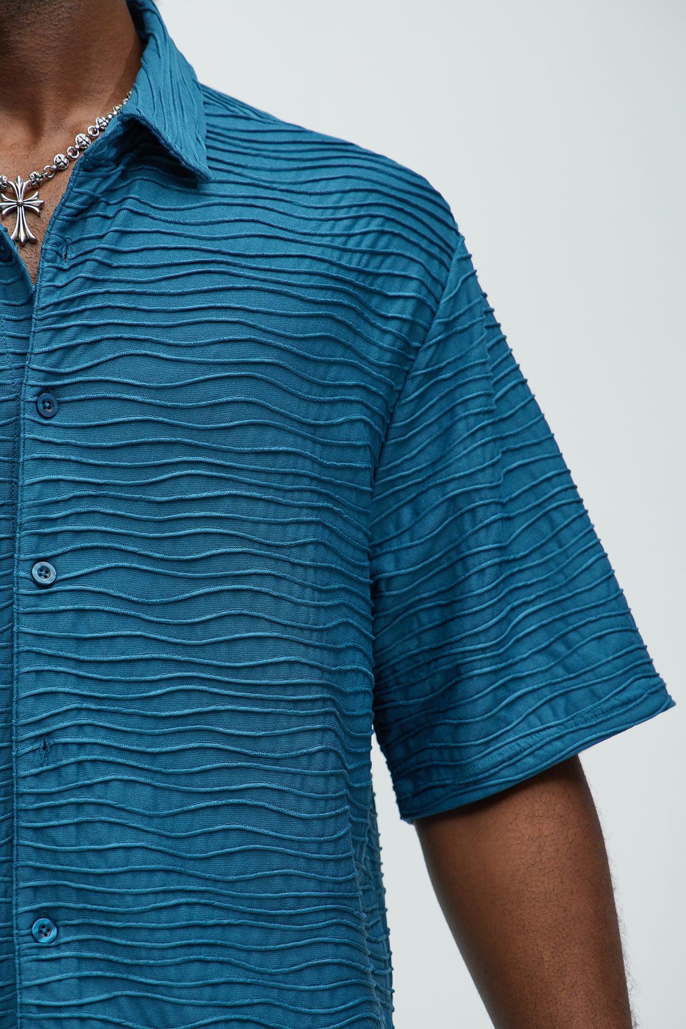 Sounds Good Textured Shirt - Blue Product Image