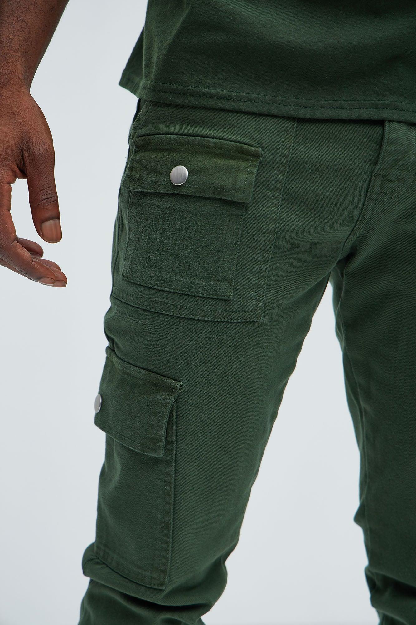 I'm Feeling Stacked Skinny Cargo Pants - Green Product Image