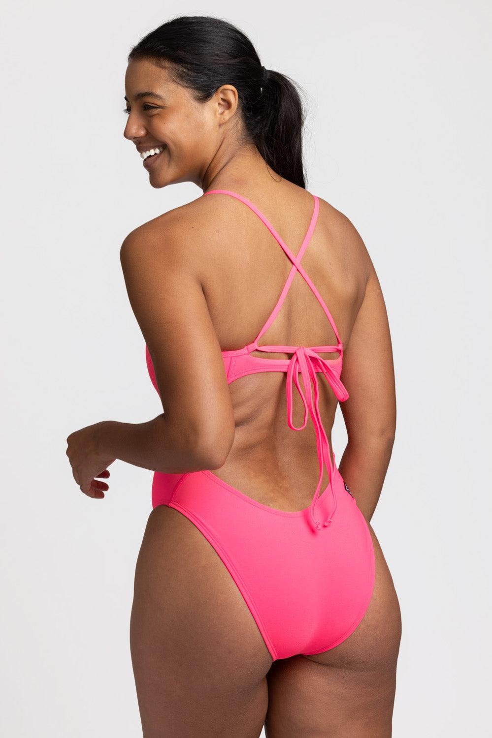 Priscilla Swim Onesie - Hot Pink Female Product Image