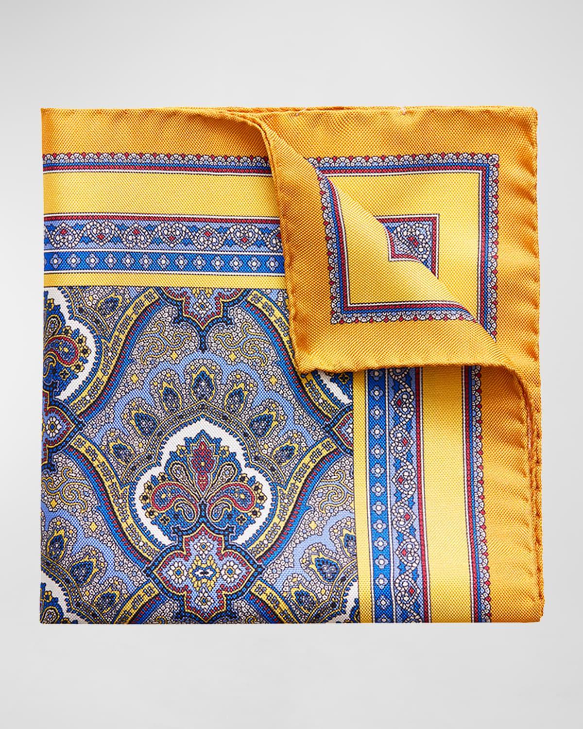 Mens Silk Paisley Pocket Square Product Image