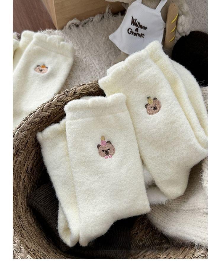 Animal Embroidered Crew Socks Set Product Image