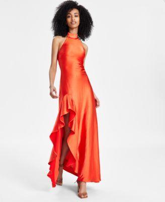 Women's Ruffled Halter Gown Product Image