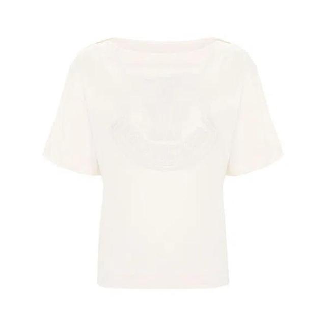 MONCLER Logo-appliqué T-shirt In Neutrals Product Image