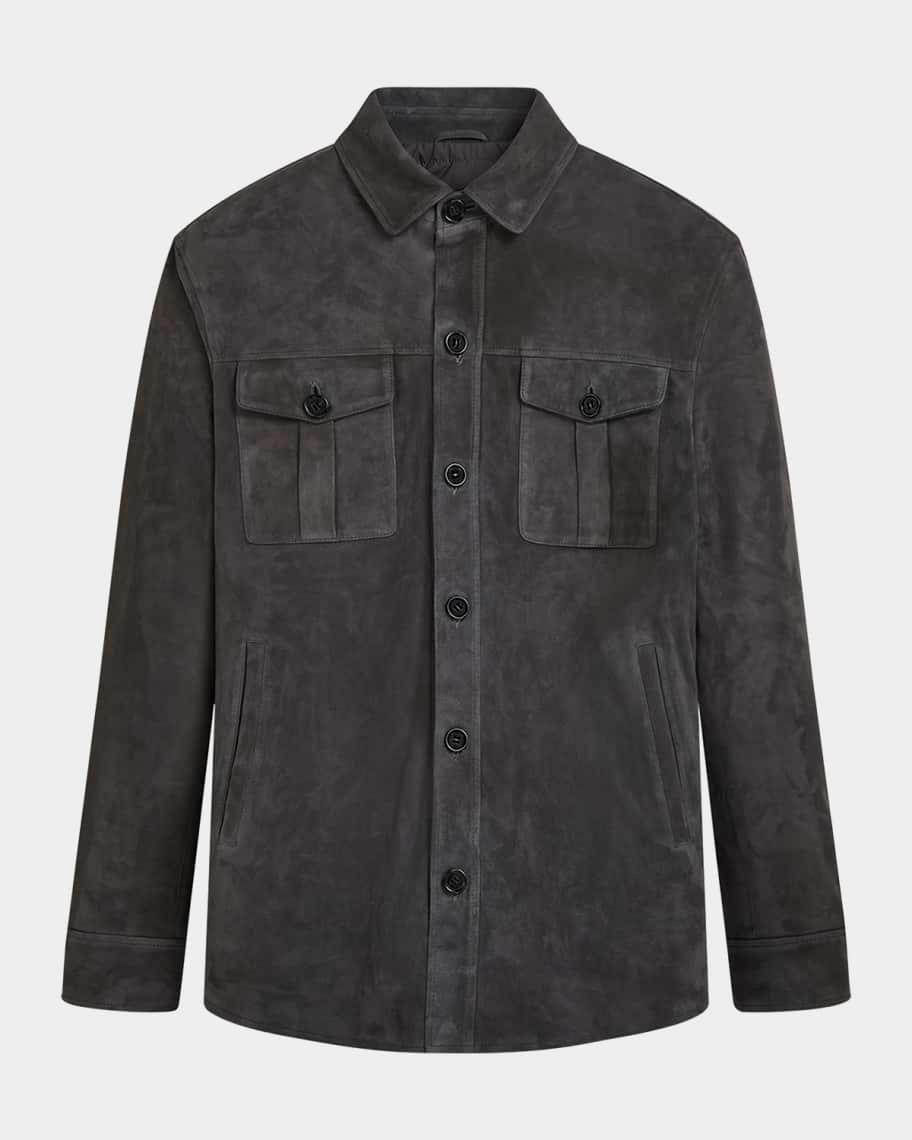 Men's Solid Suede Overshirt Product Image