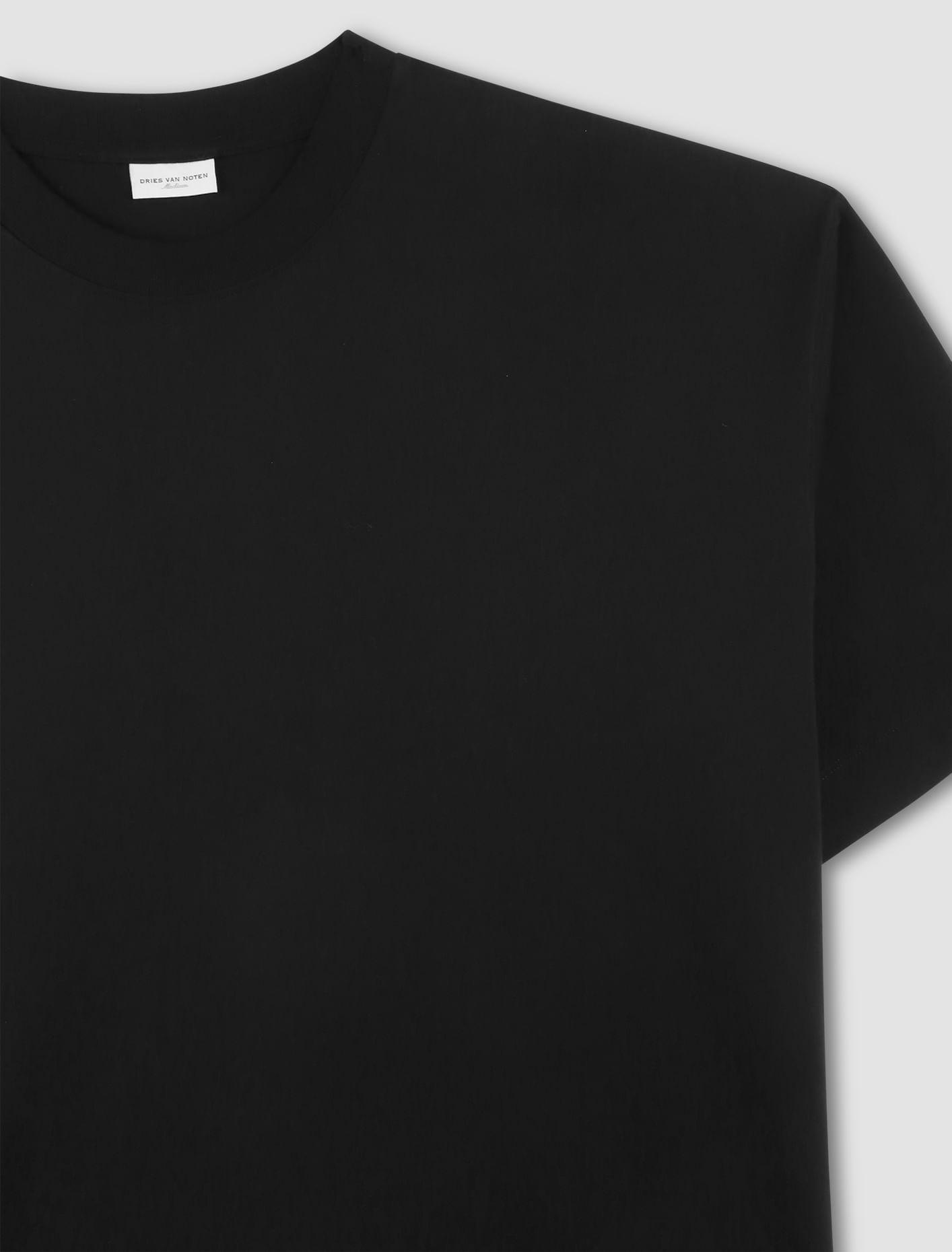 Black Dropped Shoulders T-shirt Product Image