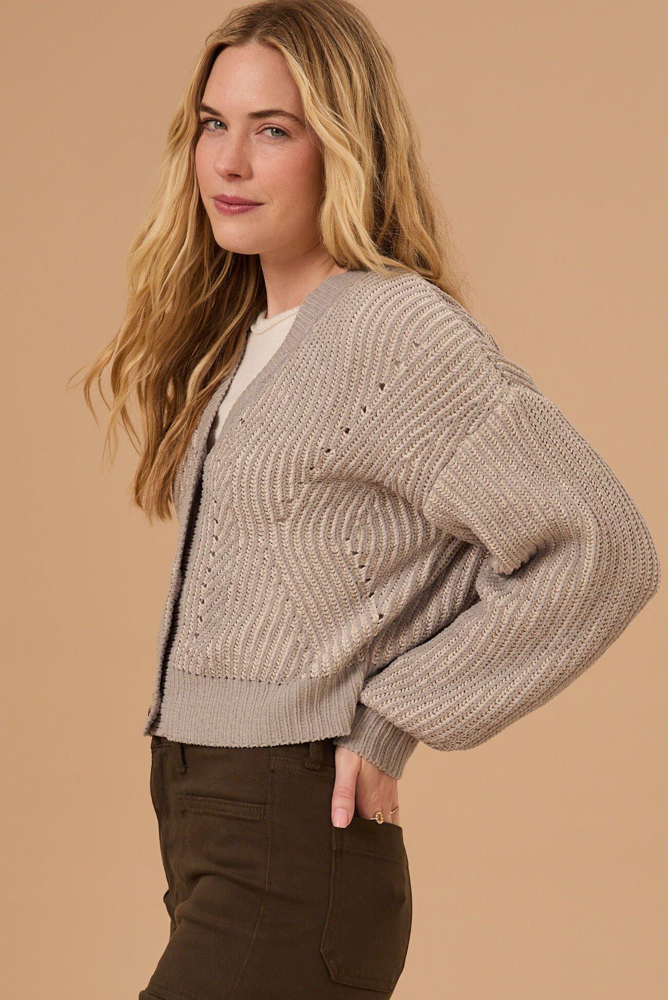 Lizzy Matte Chenille Cardigan Product Image