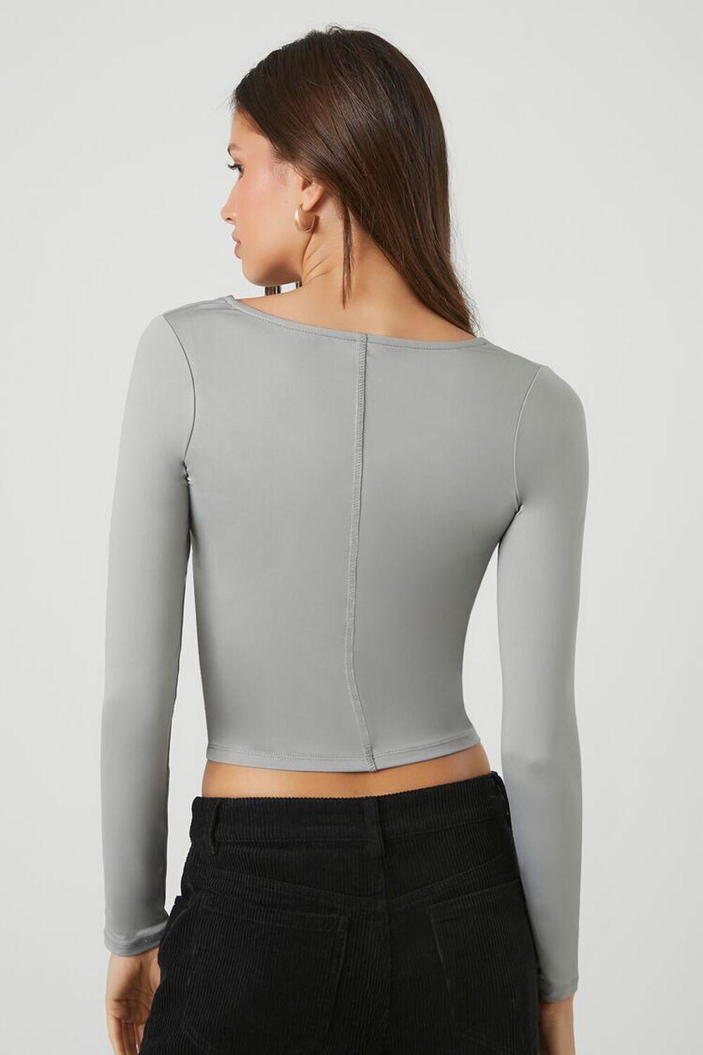 Fitted Long-Sleeve Crop Top | Forever 21 Product Image