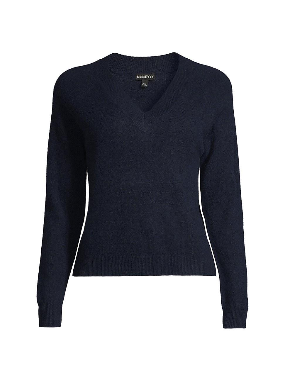 Womens V-Neck Cashmere Sweater Product Image